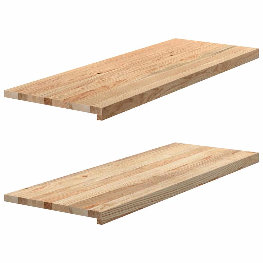 Sills de ventana Vidaxl 2 st sin tratar 110x40x2 cm de roble sólido