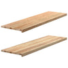 Sills de ventana Vidaxl 2 st no tratado 140x40x2 cm de roble sólido