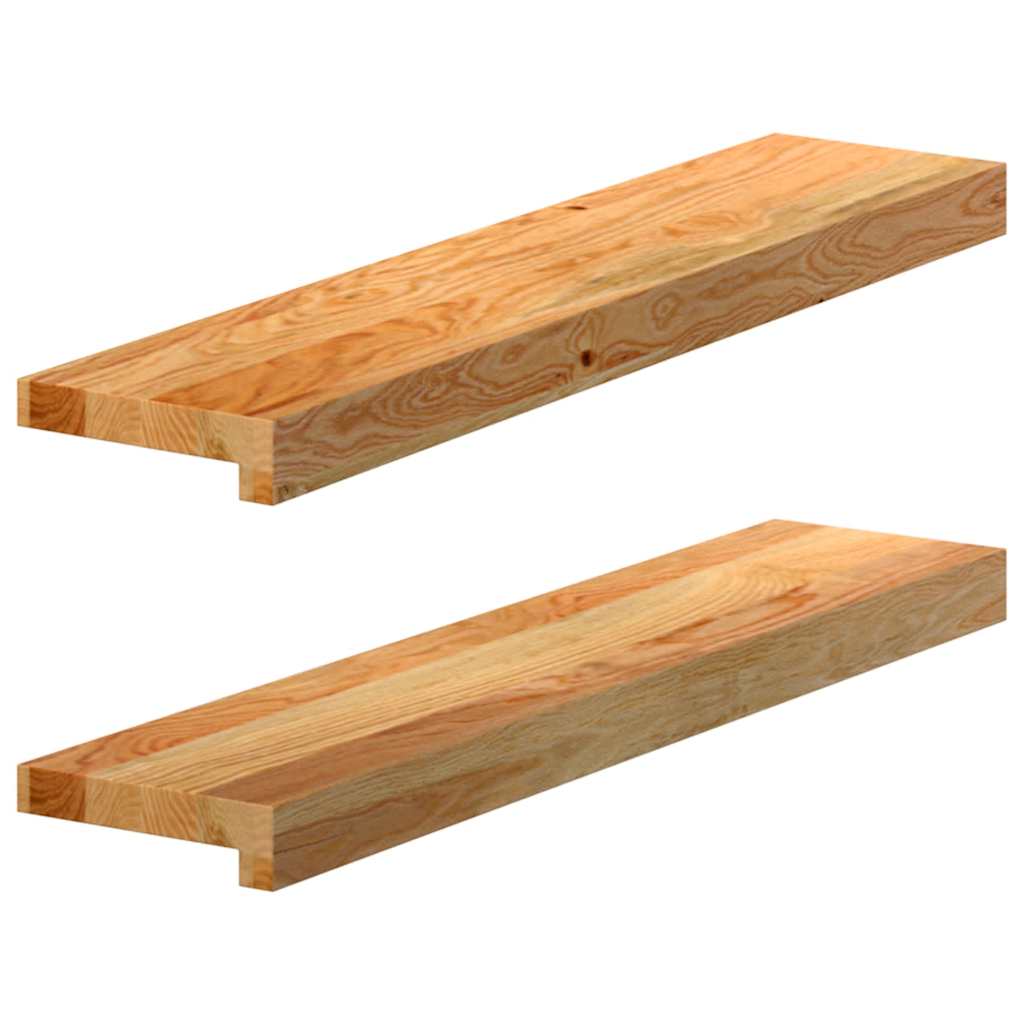 Sills de ventana Vidaxl 2 ST 70x15x2 CM Oak Solid Light Brown