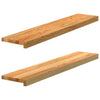Vidaxl Sills 2 PCS 100x20x2 cm de roble sólido marrón claro