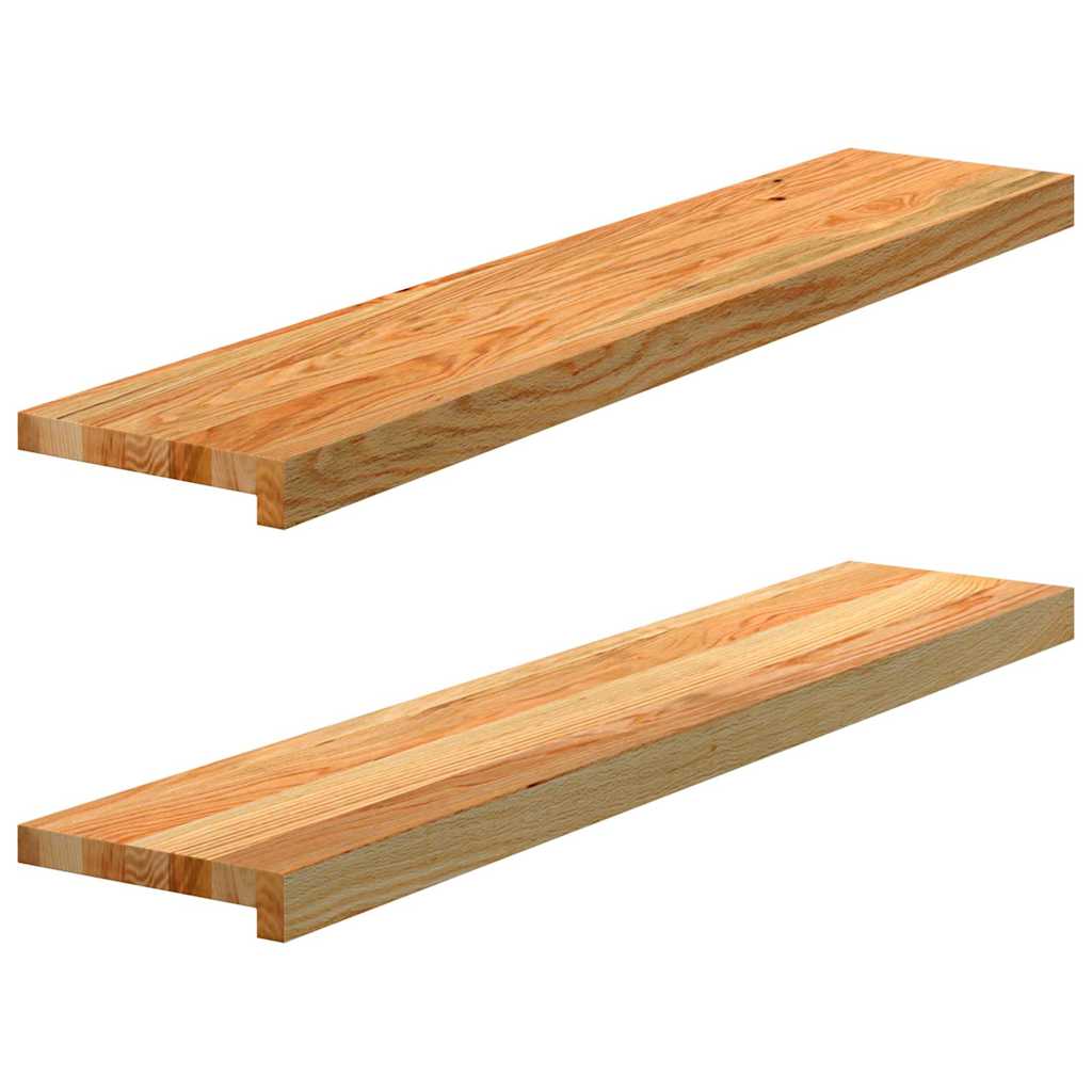 Vidaxl Sills 2 PCS 100x20x2 cm de roble sólido marrón claro