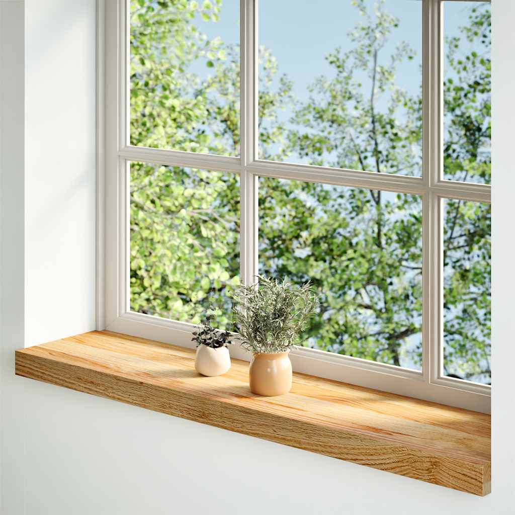 Vidaxl Sills 2 PCS 100x20x2 cm de roble sólido marrón claro