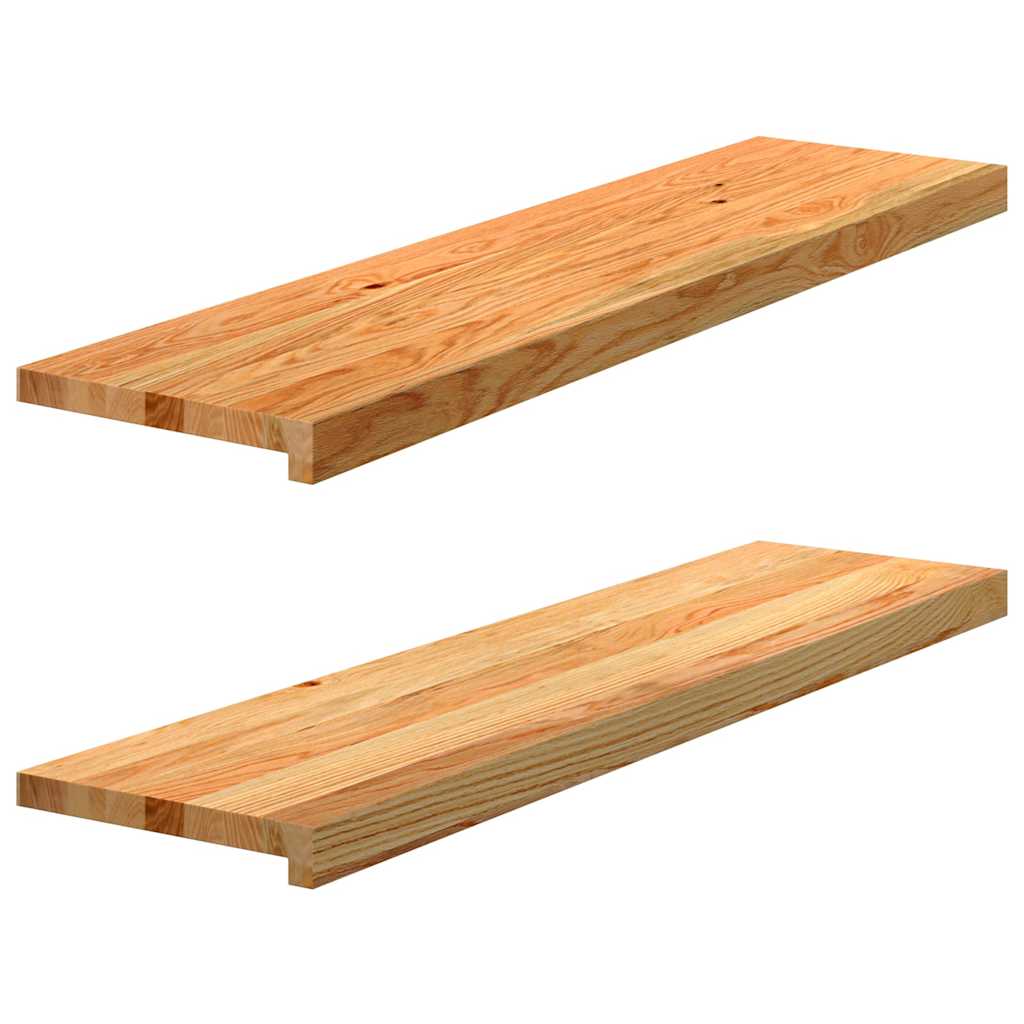 Sills de ventana Vidaxl 2 PCS 100x25x2 cm de roble sólido marrón claro