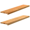 Vidaxl Sills 2 PCS 120x25x2 cm de roble sólido marrón claro