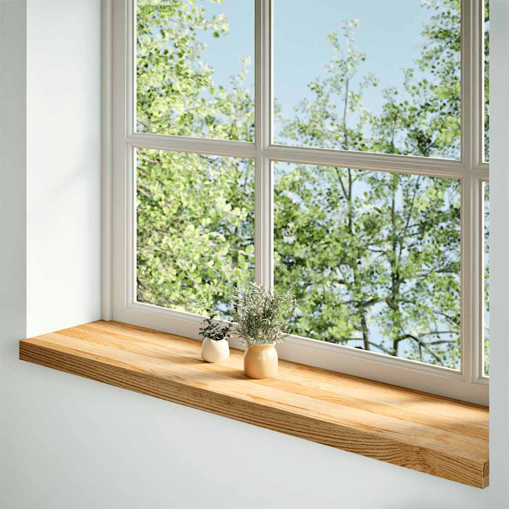 Vidaxl Sills 2 PCS 120x25x2 cm de roble sólido marrón claro
