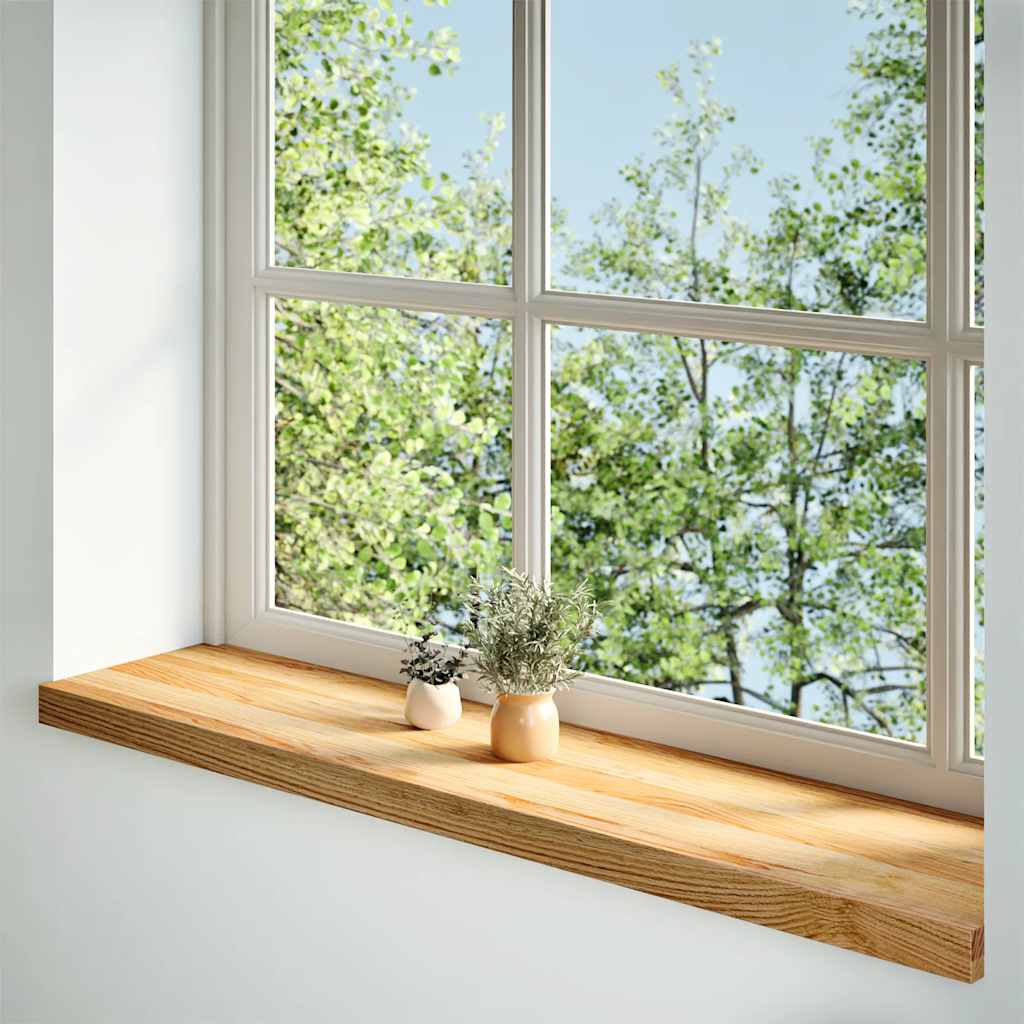 Vidaxl Sills 2 PCS 120x25x2 cm de roble sólido marrón claro