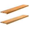 Vidaxl Finestra Solizi 2 pezzi 140x25x2 cm rovere solido marrone chiaro