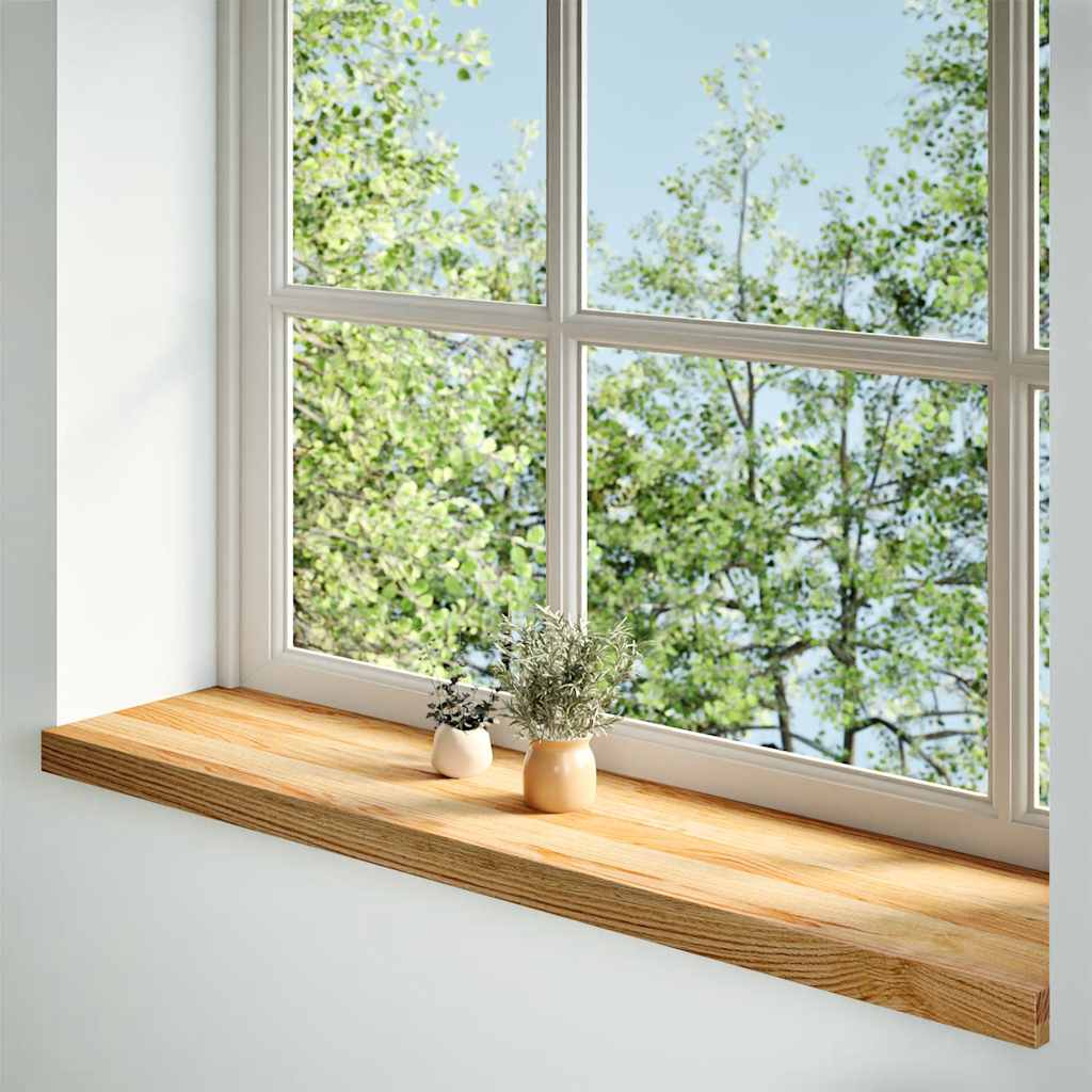 Vidaxl vensterbanken 2 st 110x30x2 cm massief eikenhout lichtbruin