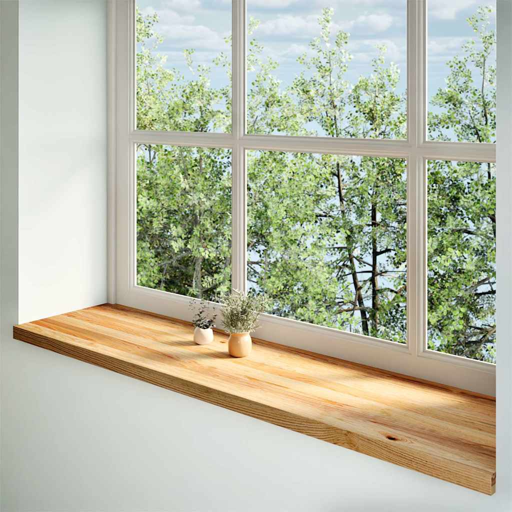 Vidaxl Sills 2 PCS 160x40x2 cm de roble sólido marrón claro