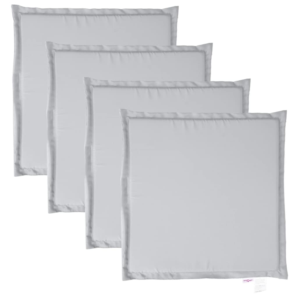 Cojines de asiento de jardín Vidaxl 4 st cuadrado 45x45x2 cm gris claro