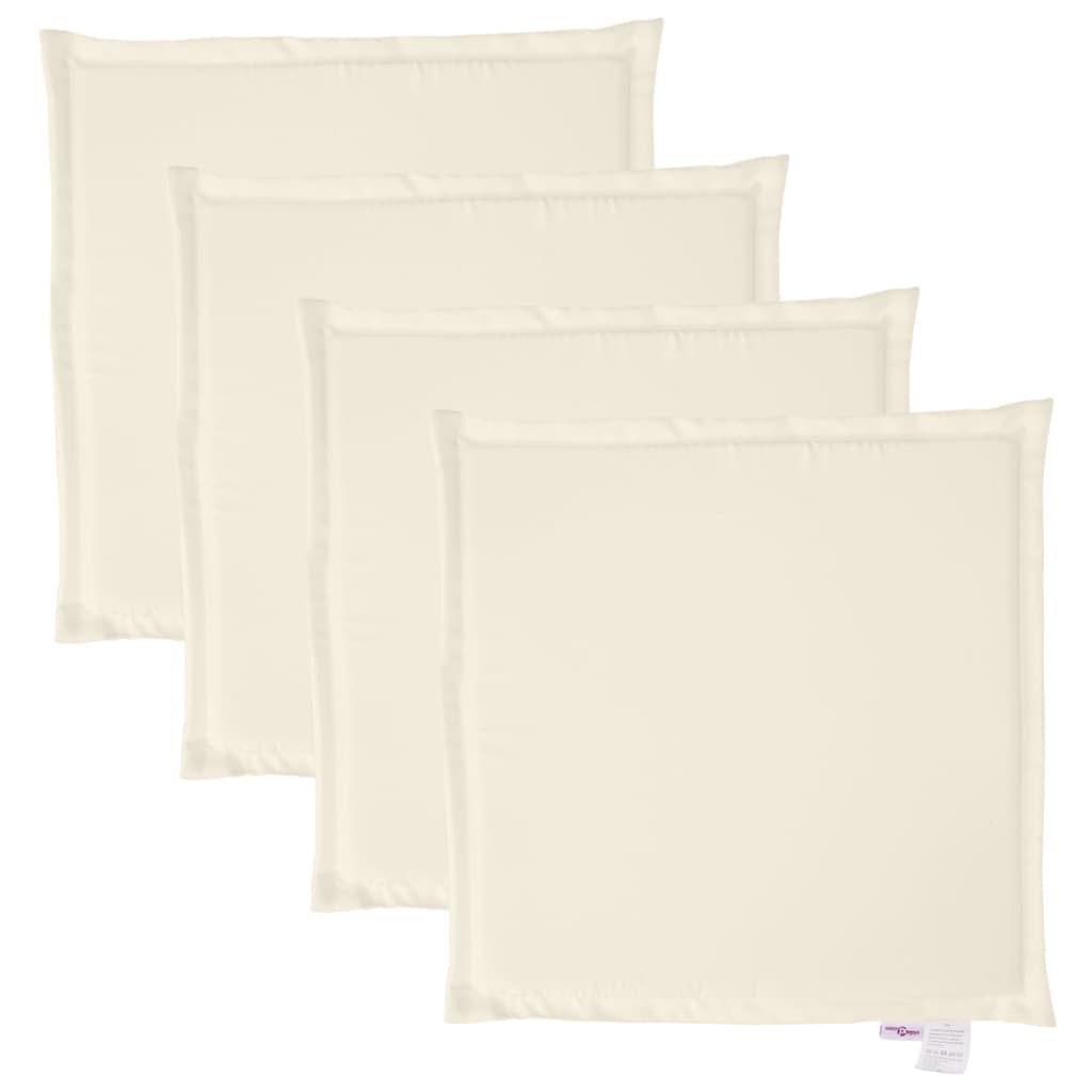 Cojines de asiento de jardín de Vidaxl 4 PCS cuadrado 45x45x2 CM Cream -Colorado