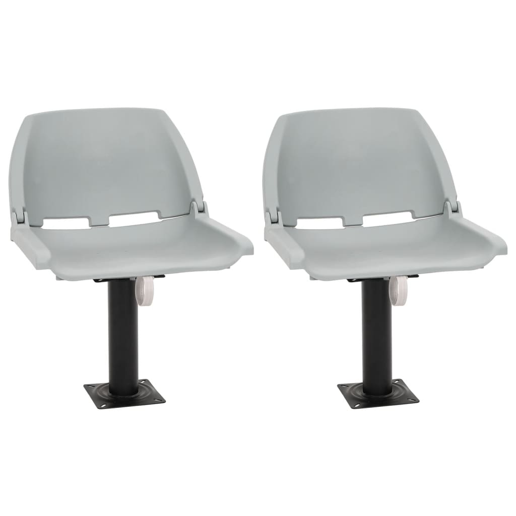 Set sedie da barca Vidaxx 4 pezzi pieghevoli 48x51x41 cm grigio