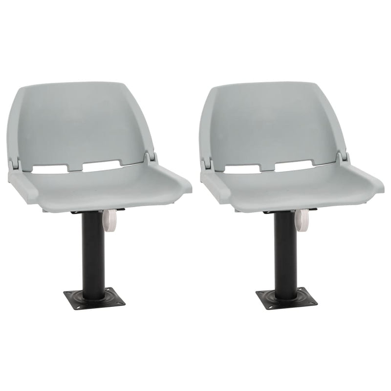 Vidaxl 4-delige bootstoelenset inklapbaar 48x51x41 cm grijs