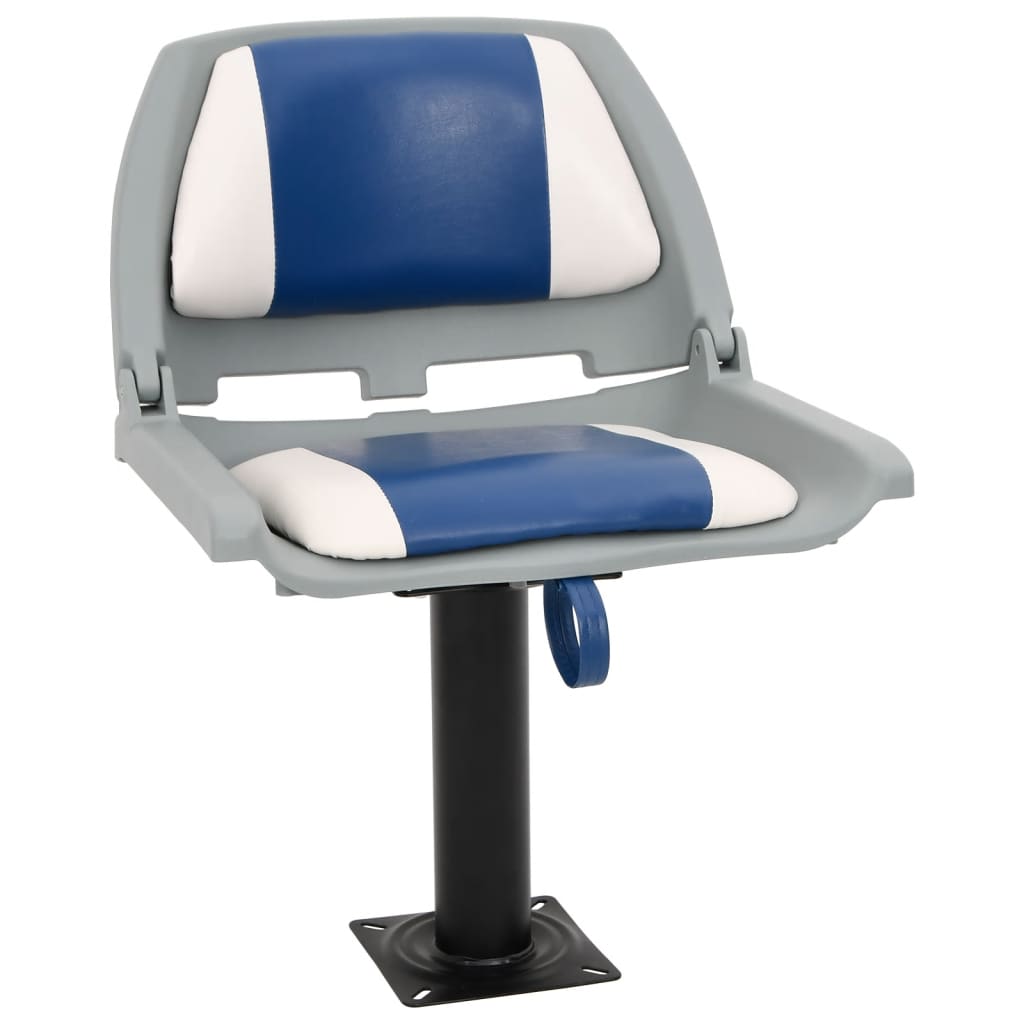 Set di sedie da barca pieghevoli Vidaxx 4 pezzi 48x51x41 cm blu e bianco