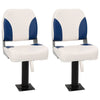 Vidaxl bootstoel 2 set inklapbaar 41x36x48 cm blauw en wit