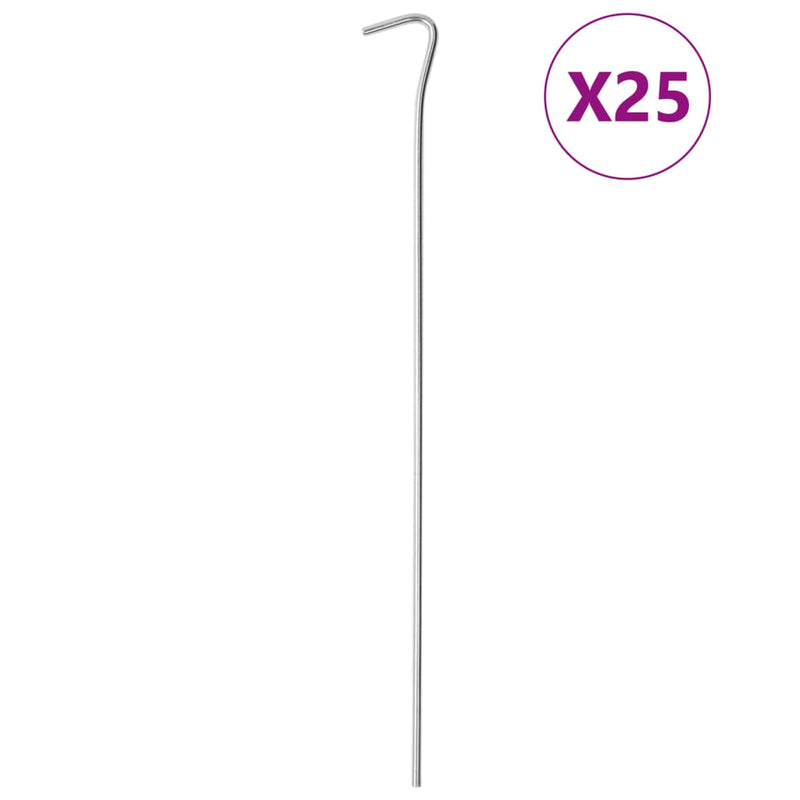 PEGAS DE TENTA VIDAXL 25 ST Ø4 mm 30 cm de acero galvanizado