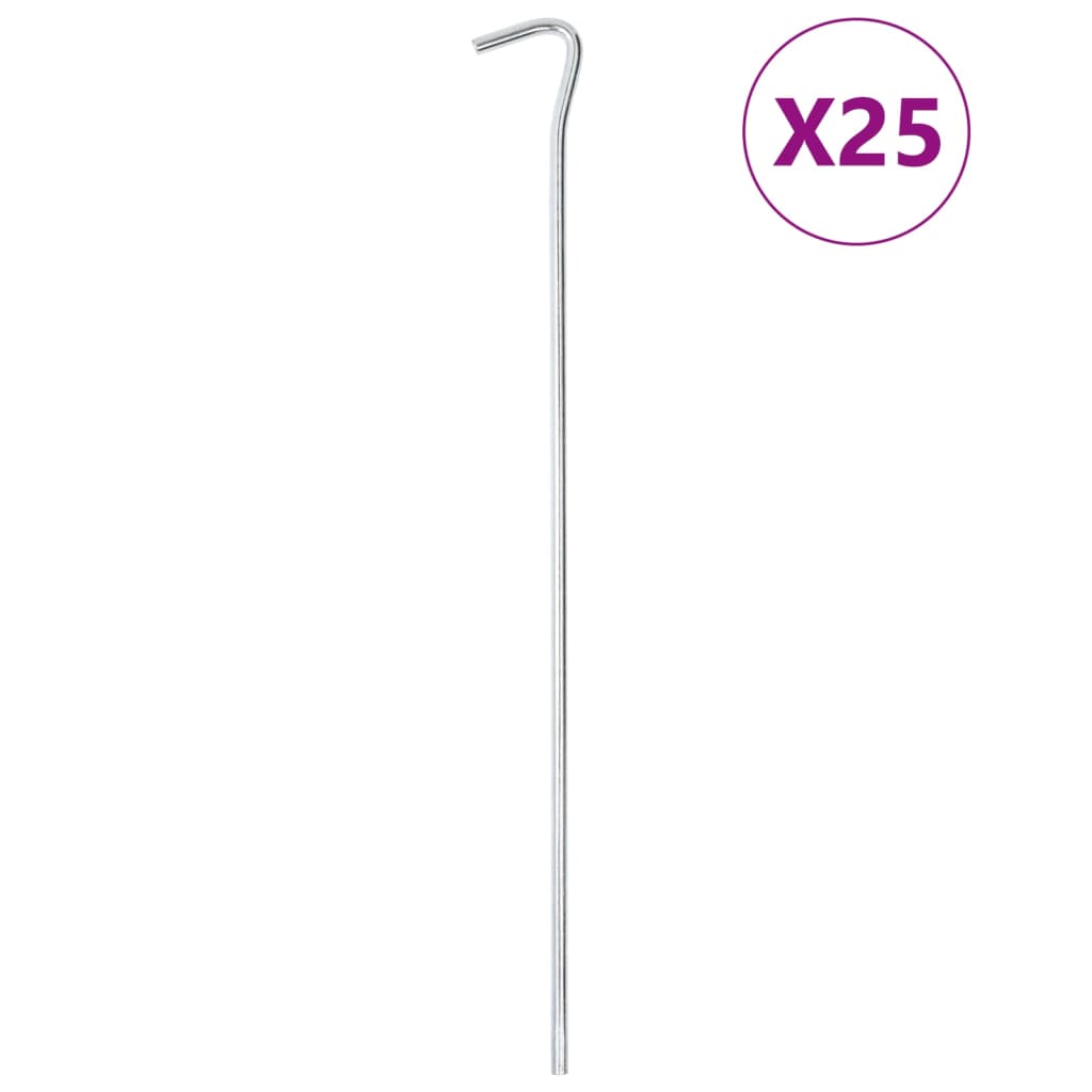 PEGAS DE TENTA VIDAXL 25 ST Ø7 mm 30 cm de acero galvanizado