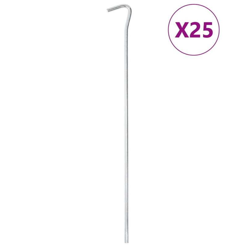 PEG VIDAXL TENDE 25 ST Ø7 mm 30 cm Acciaio zincato
