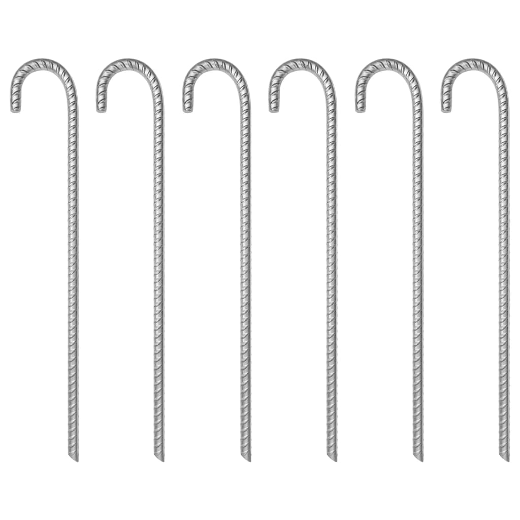 Pegsas de carpa Vidaxl 6 ST Ø12 mm 41.5 cm de acero galvanizado