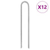 Picchetti Vidaxl 12 pz a forma di U ø7 mm 30 cm in acciaio zincato