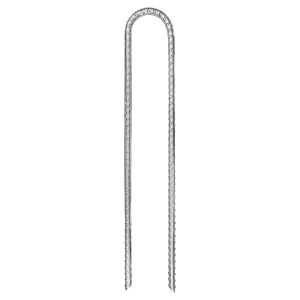 Picchetti Vidaxl 12 pz a forma di U ø7 mm 30 cm in acciaio zincato