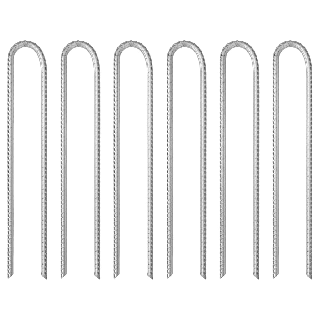 Vidaxl Tall Belling 6 PCS en forma de U Ø10 mm 37 cm de acero galvanizado