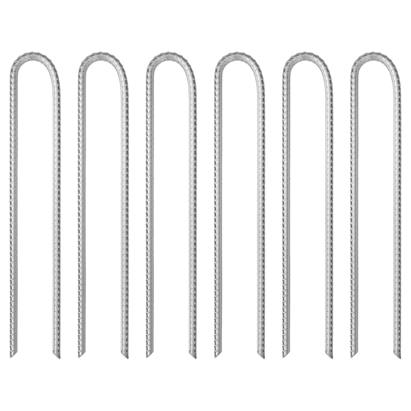 Vidaxl tentharingen 6 st u-vormig ø10 mm 37 cm gegalvaniseerd staal