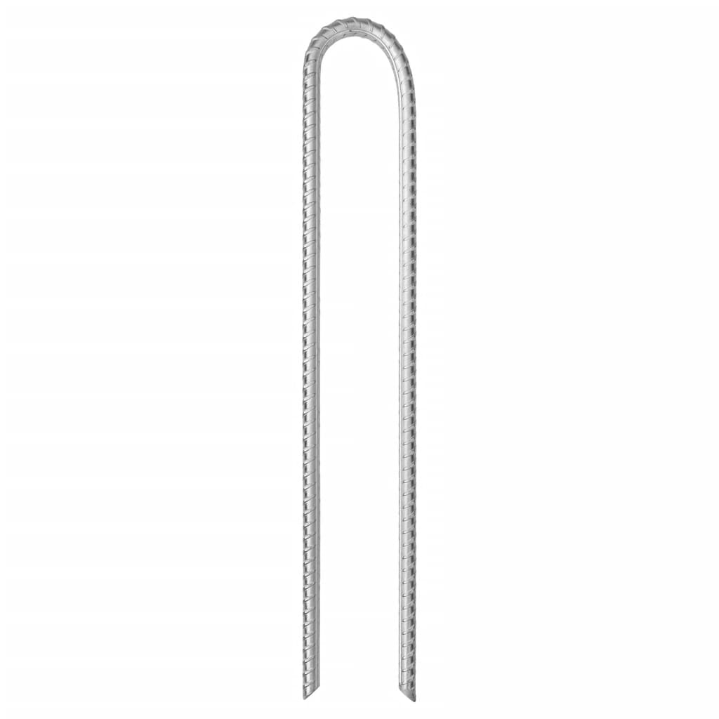 Vidaxl Tall Belling 6 PCS en forma de U Ø10 mm 37 cm de acero galvanizado