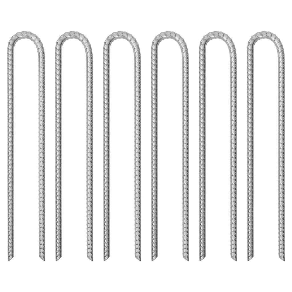 Vidaxl Catent Belling 6 PCS en forma de U Ø12 mm 41.5 cm de acero galvanizado