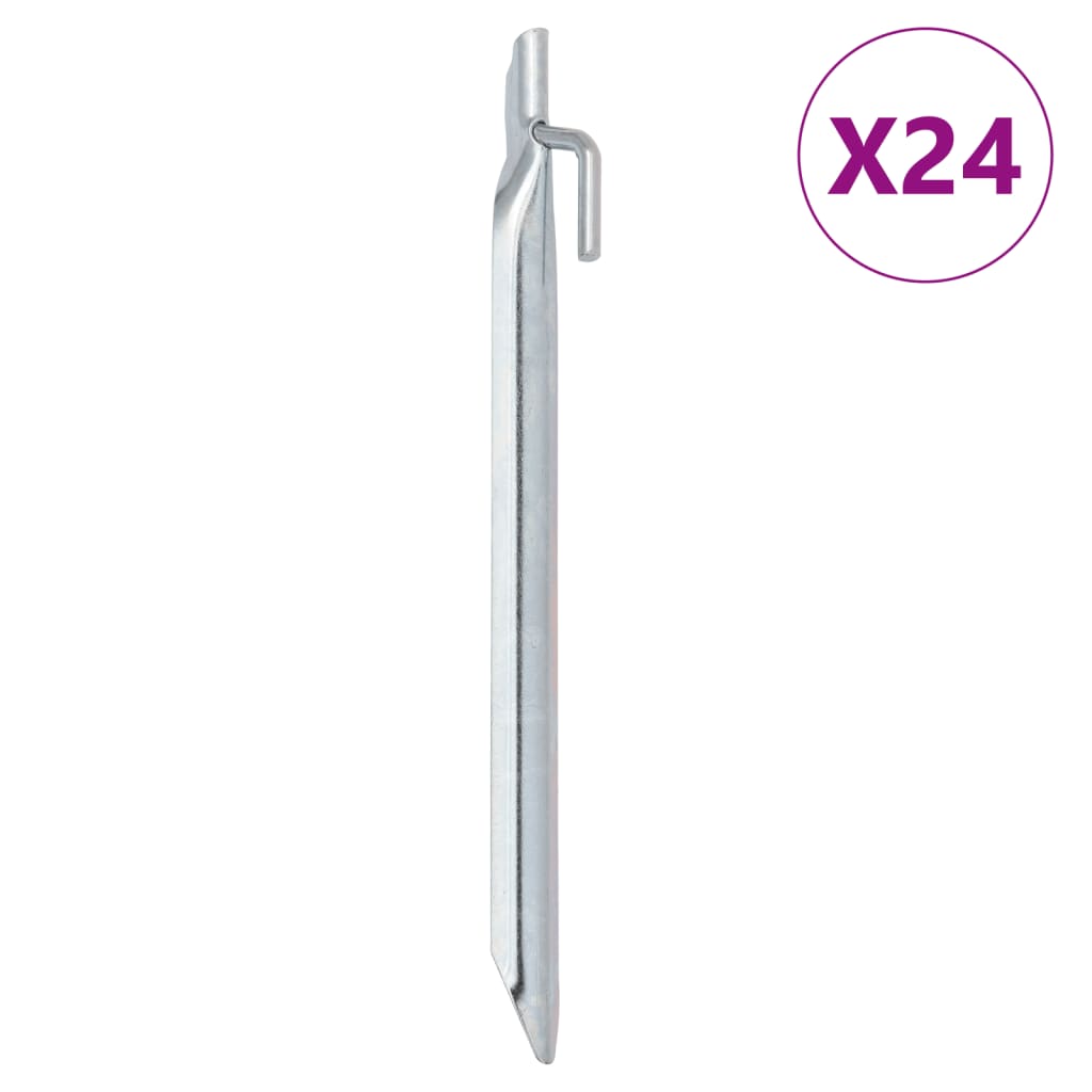 PEGAS DE TENTA VIDAXL 24 ST V en forma de V en forma de acero galvanizado de 24 mm de 24 cm