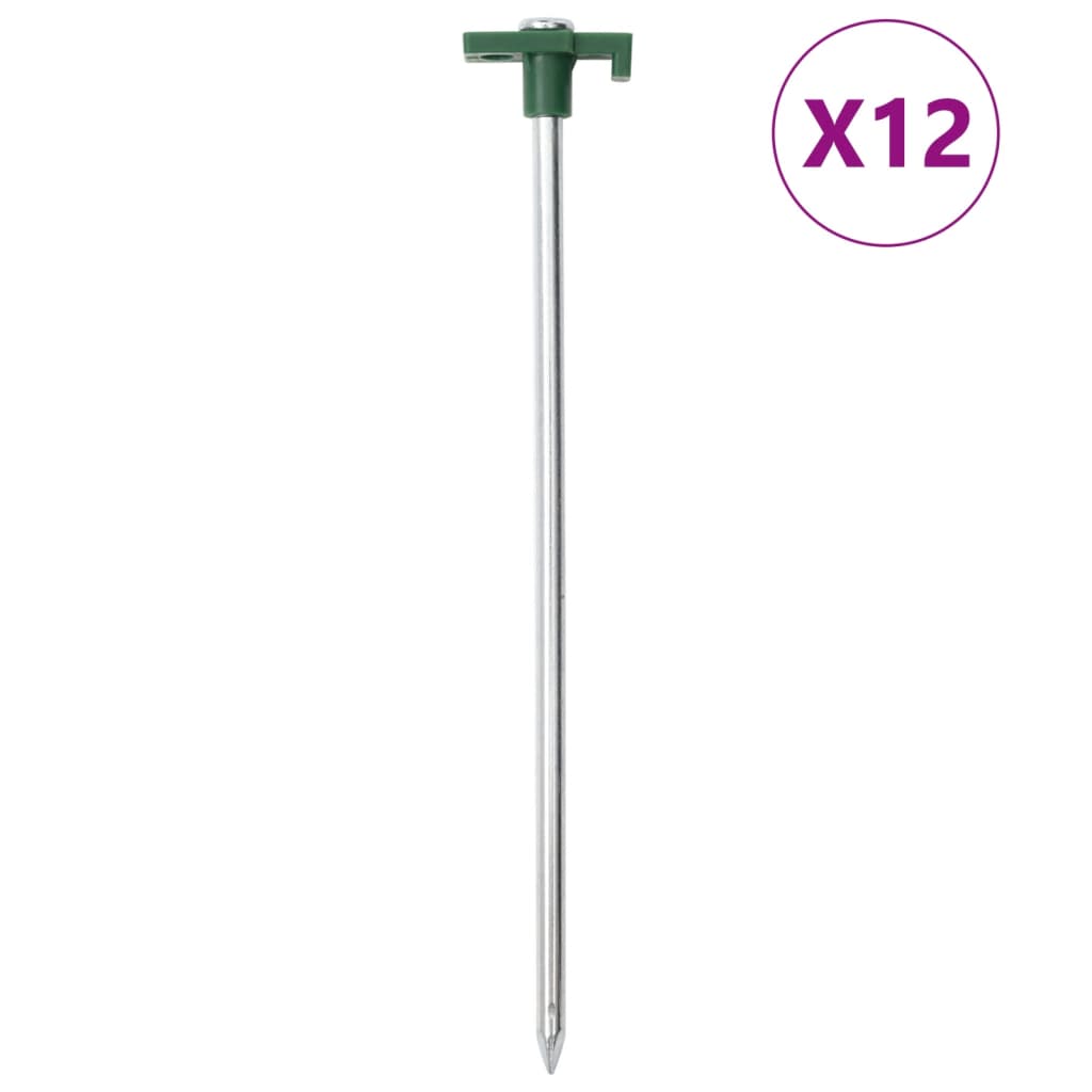 PEG VIDAXL TENDE 12 PCS 7 mm 25 cm Polipropene in acciaio zincato