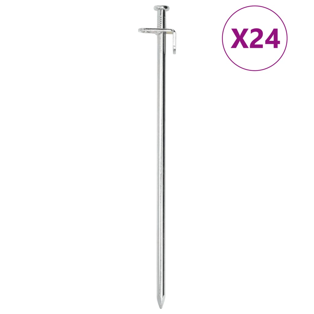 PEGAS DE TENTA VIDAXL 24 ST 8 mm 30 cm de acero galvanizado