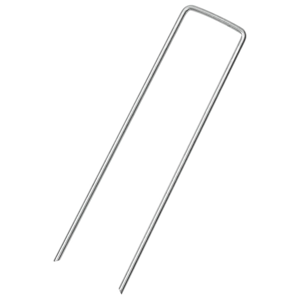 Picchetti da terra Vidaxl 50 pz a forma di U 15x3,5 cm in acciaio zincato