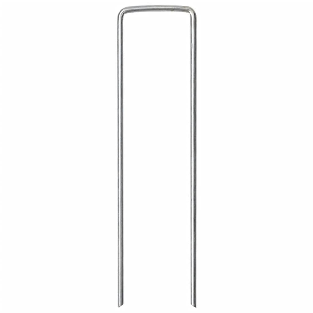 Vidaxl ground pegs 50 pcs u-shaped 15x3.5 cm galvanized steel