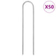 Vidaxl ground pegs 50 pcs u-shaped 15x3.5 cm galvanized steel