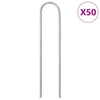Picchetti da terra Vidaxl 50 pz a forma di U 15x3,5 cm in acciaio zincato