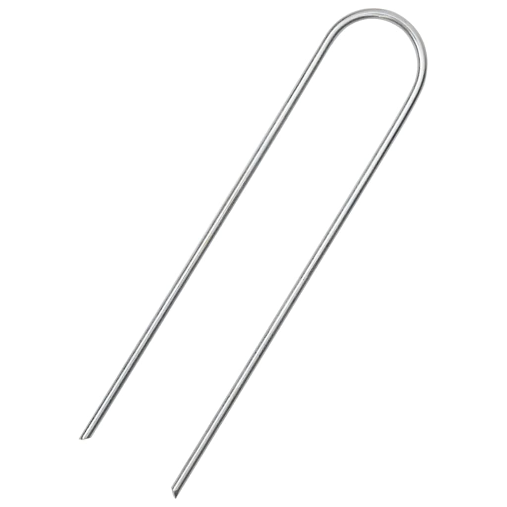 Picchetti da terra Vidaxl 50 pz a forma di U 15x3,5 cm in acciaio zincato