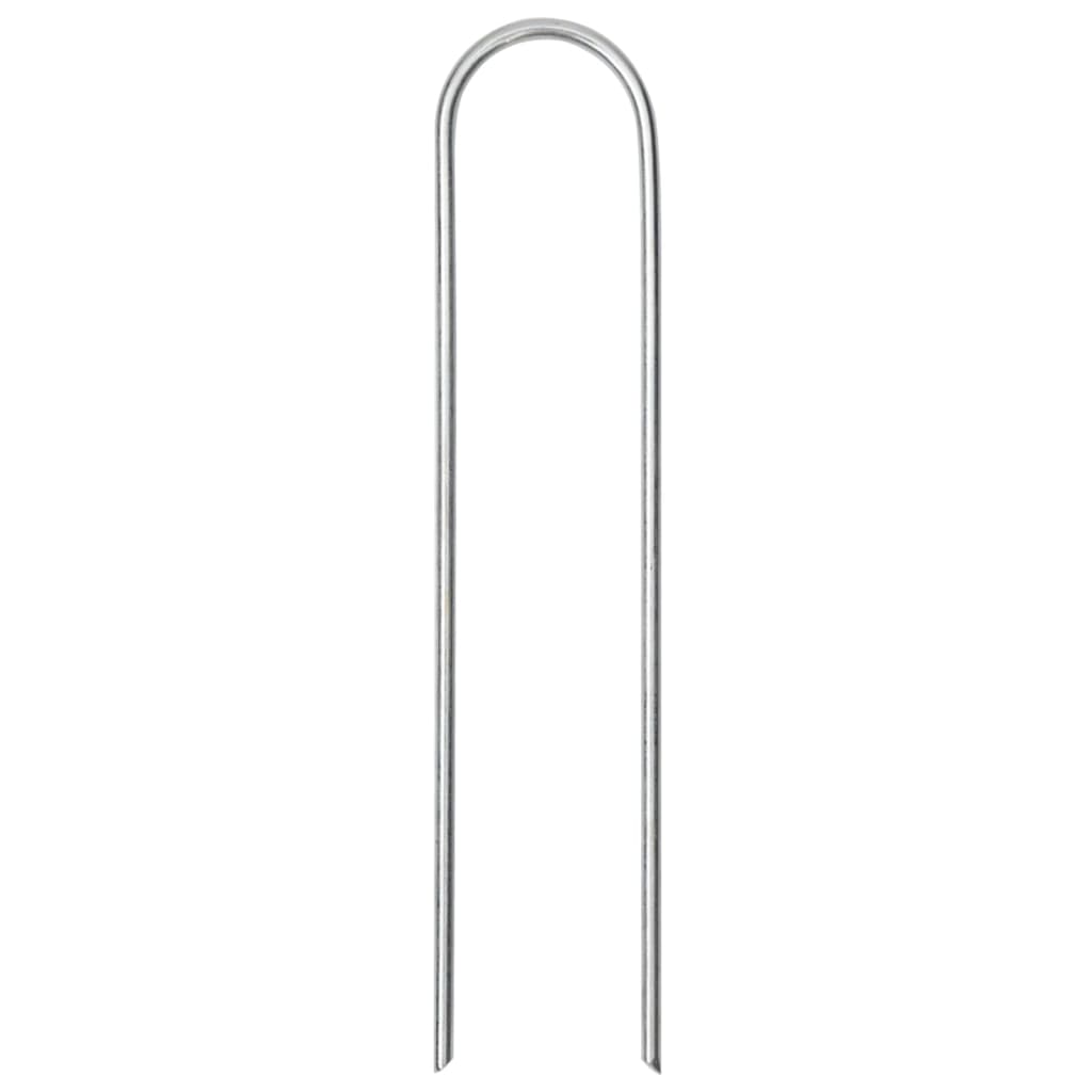 Vidaxl ground pegs 50 pcs u-shaped 15x3.5 cm galvanized steel
