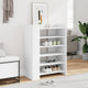 Gabinete de zapatos Vidaxl 74.5x37.5x100 cm de madera procesada blanca