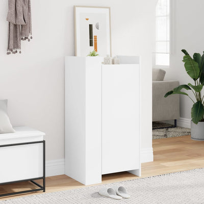 Vidaxl Cabinet da scarpe 52x37.5x100 cm Bianco in legno elaborato