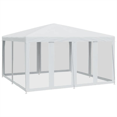 Vidaxl partytent met 8 mesh zijwanden 4x4 m hdpe wit