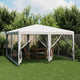 Tienda de fiesta Vidaxl con 8 paredes laterales de malla 4x4 M HDPE WHITE