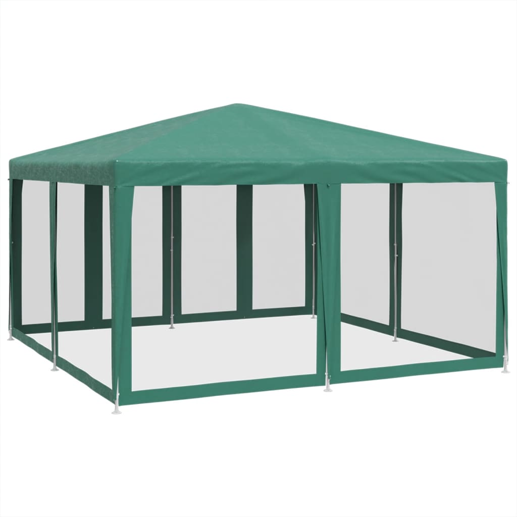 Tienda de fiesta Vidaxl con 8 paredes laterales de malla 4x4 M HDPE GREEN