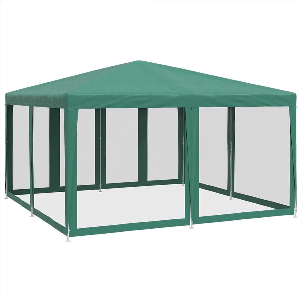 Tienda de fiesta Vidaxl con 8 paredes laterales de malla 4x4 M HDPE GREEN