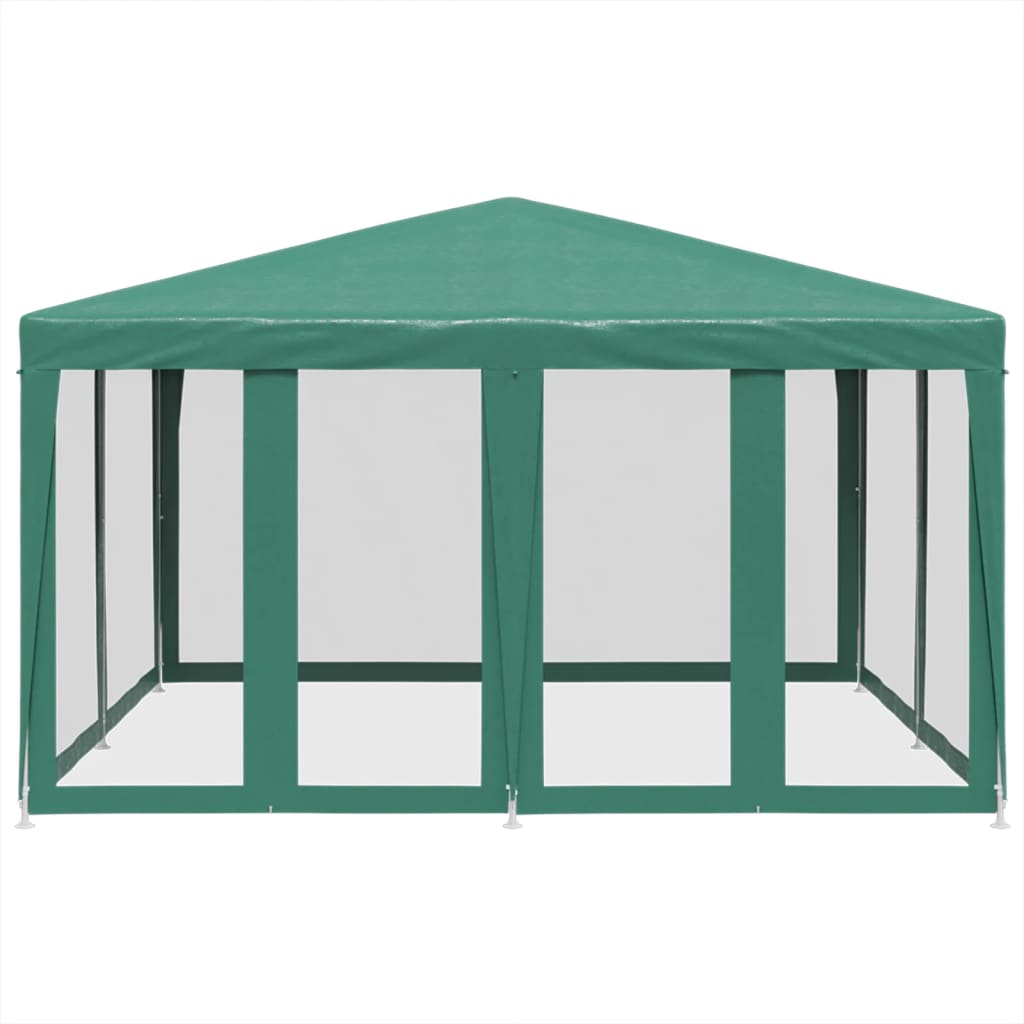 Tienda de fiesta Vidaxl con 8 paredes laterales de malla 4x4 M HDPE GREEN