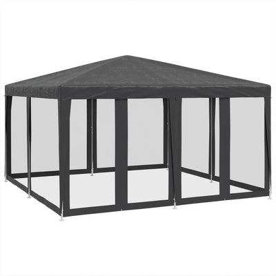 Tienda de fiesta Vidaxl con 8 paredes laterales de malla 4x4 M HDPE -antracita