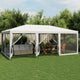 Tienda de fiesta Vidaxl con 10 paredes laterales de malla 6x4 M HDPE WHITE