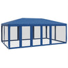 Tenda per feste Vidaxl con pareti laterali da 10 mesh 6x4 m HDPE blu