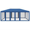 Tenda per feste Vidaxl con pareti laterali da 10 mesh 6x4 m HDPE blu