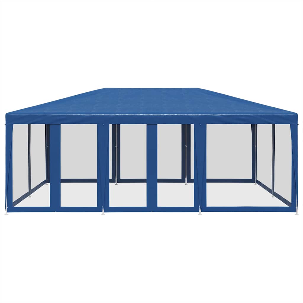 Tenda per feste Vidaxl con pareti laterali da 10 mesh 6x4 m HDPE blu